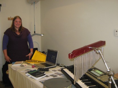 Sally Greenwell and her music therapy instruments