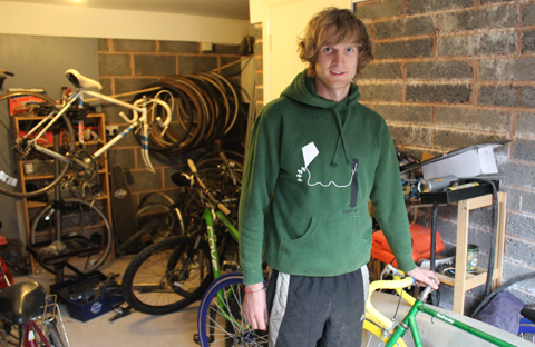 Dan Bradshaw in his Penylan based bike garage