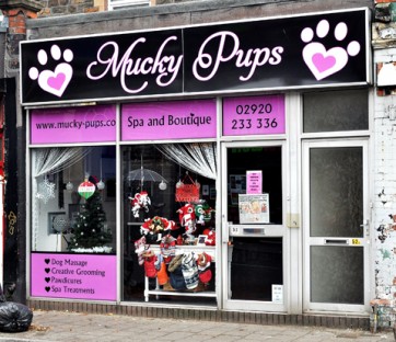 Mucky Pups, on Cryws Road Cardiff, is looking merry in the run up to Christmas, promoting their festive outfits and accessories. Picture credit: Emma-Louise Pritchard