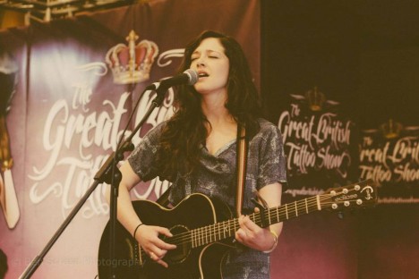 Eve Goodman performs at the British Tattoo Show