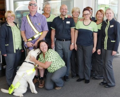 Name a Puppy fundraisers are popular amongst business, like this one done by a Marks and Spencer. Photo courtesy of Guide Dogs Cymru.