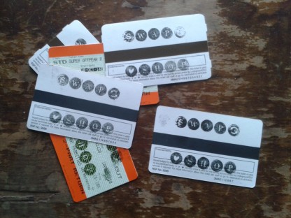 The exchange tokens used in the event are recycled train tickets.