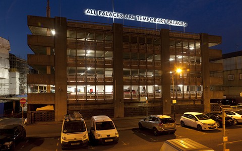 Car park used as a temporary space for art