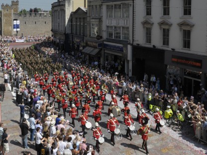The Regimental Band & Corps of Drums of The Royal Welsh come together to perform at major events