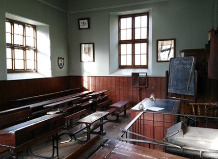 In olden days, children learned local folk stories and customs in the classroom. This has, for the most part, died off in English-language schools (Picture taken at st. Fagan's National Museum) 