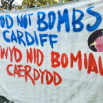 Food Not Bombs Cardiff, Banner, Welsh