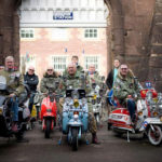 A group of mods on their bikes