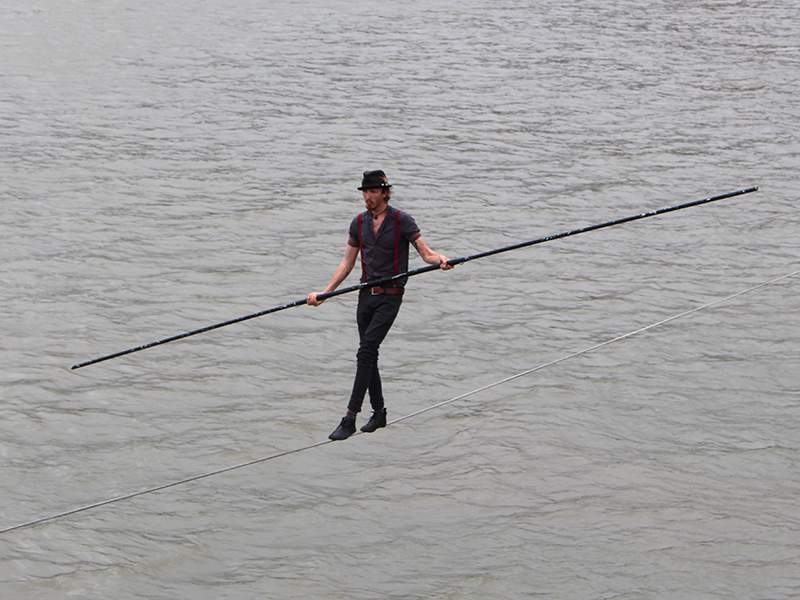 Ellis strolling over Penarth Pier last summer (Photo credit Dave Lennon)