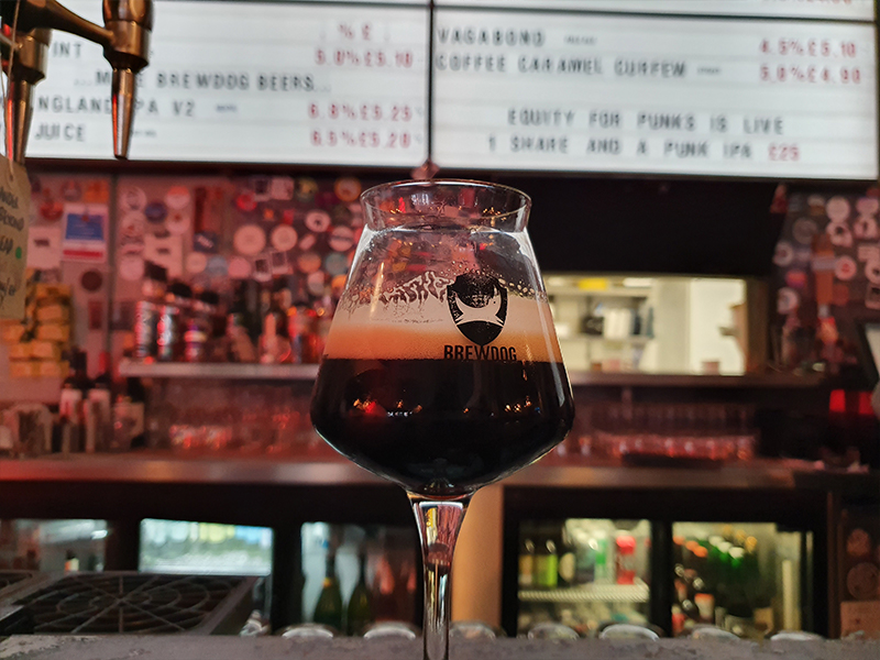 A gluten-free sweet stout beer for the Month of Darkness at BrewDog in Cardiff.