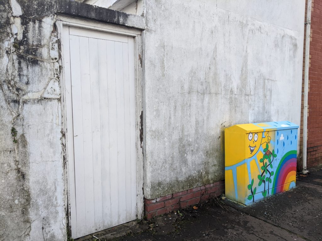 colourful electric box on Fanny Street