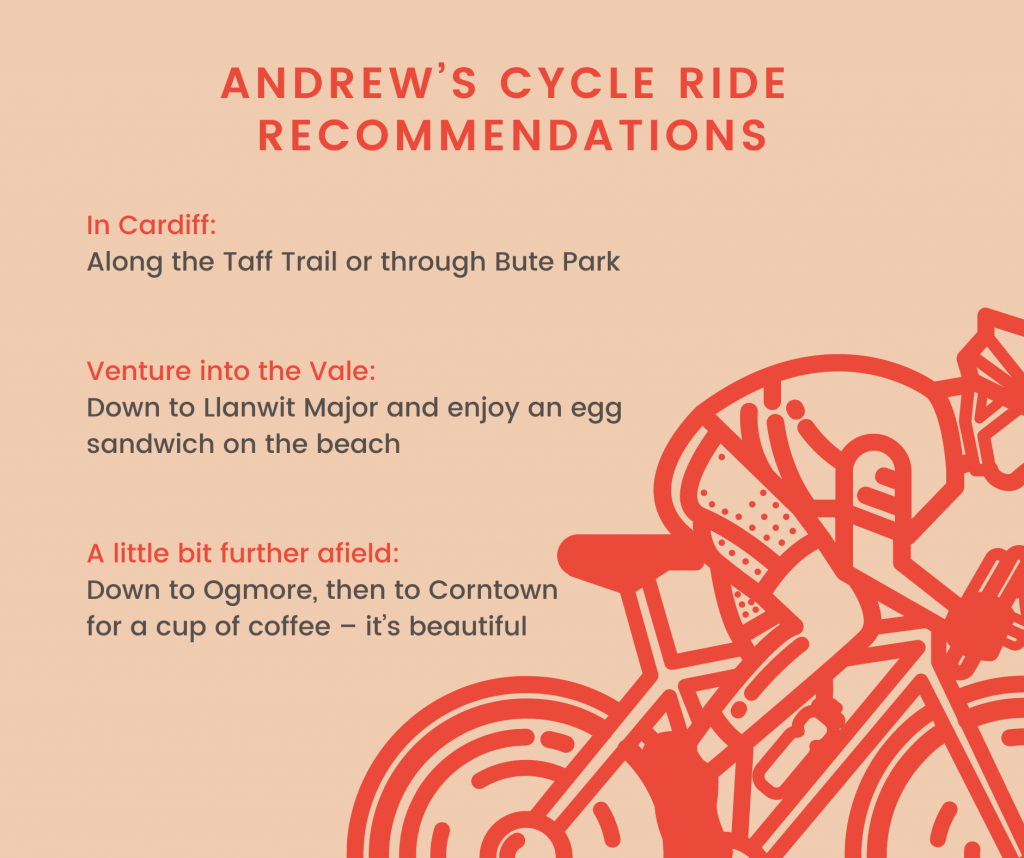 A list of recommended bike rides in and around Cardiff.
