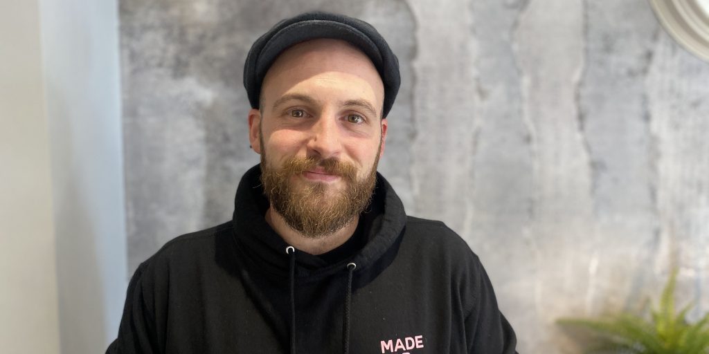 The Bake Off champion wears the plant-based patisserie slogan on his hoodie 'made for everyone'