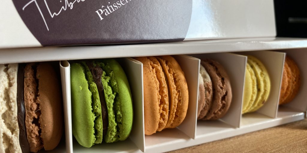 Bake off champion's plant-based macarons come in a range of different flavours and colours

