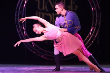 Carys and the Nutcracker in an emotional duet under pink lighting