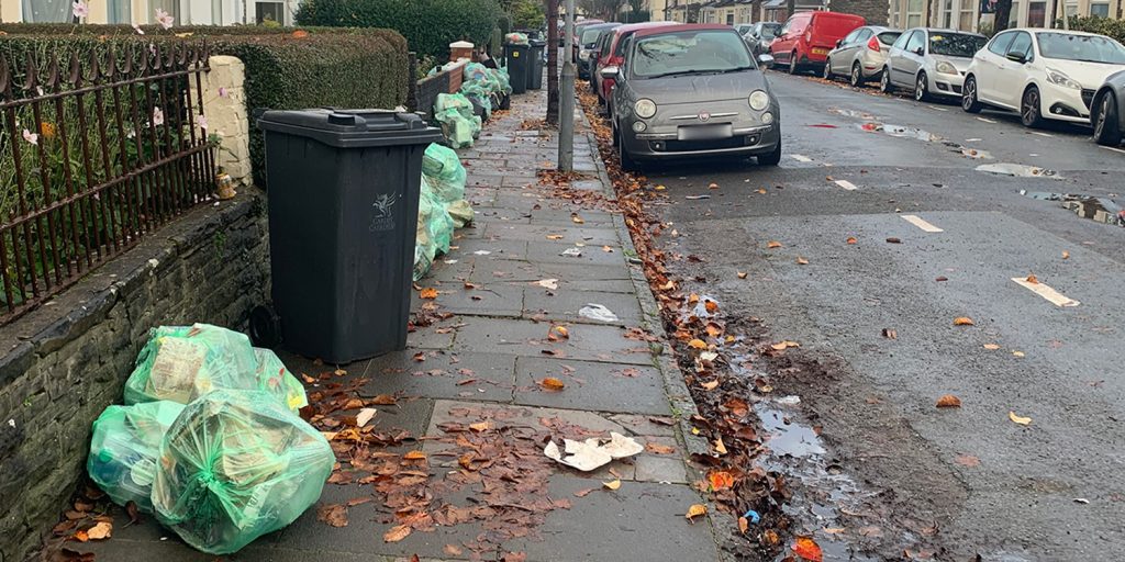 Photo of recycling bins on the street, which sparked public meeting