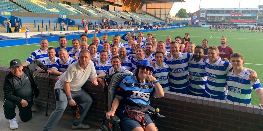 Head injury survivors pictured with the Headway Select XV