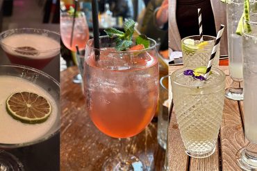 a college of three pictures of colourful mocktails. Wales drinking culture.