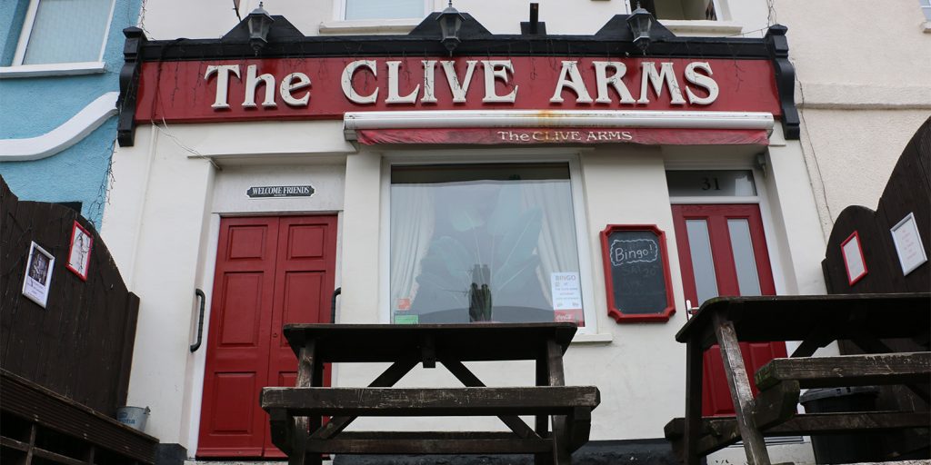 The Clive Arms Pub from the front