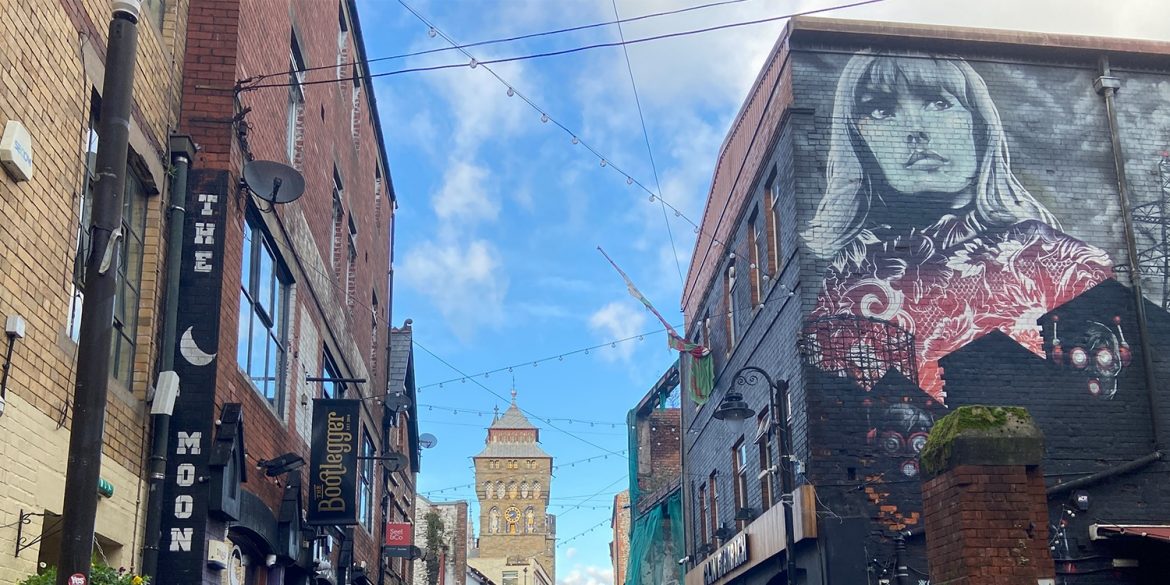 A view of Womanby Street, filled with nightclubs