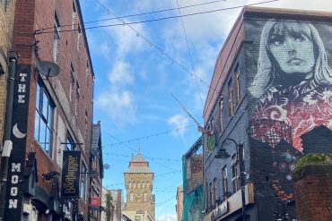 A view of Womanby Street, filled with nightclubs