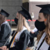 Students attending a COVID-19 graduation