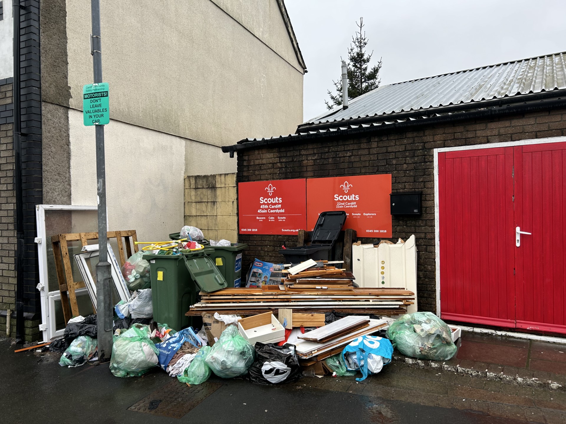 Huge Pile Of Rubbish Dumped Outside Cardiff Scout Hall Attracting 'rats 