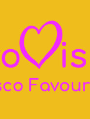 A yellow background with 'Eurovision fiasco favourites' in pink