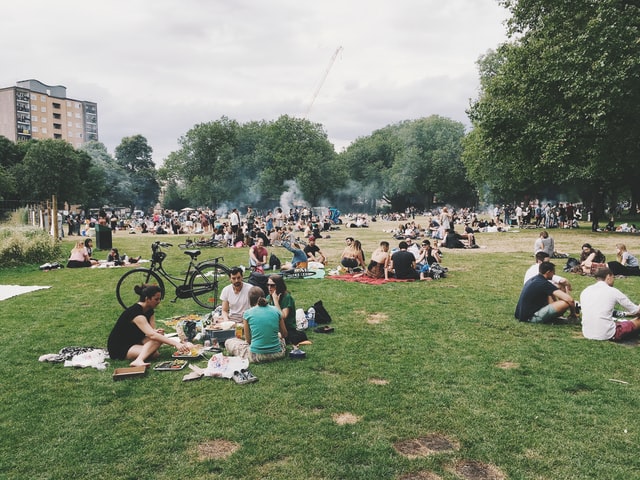 socialising in the park