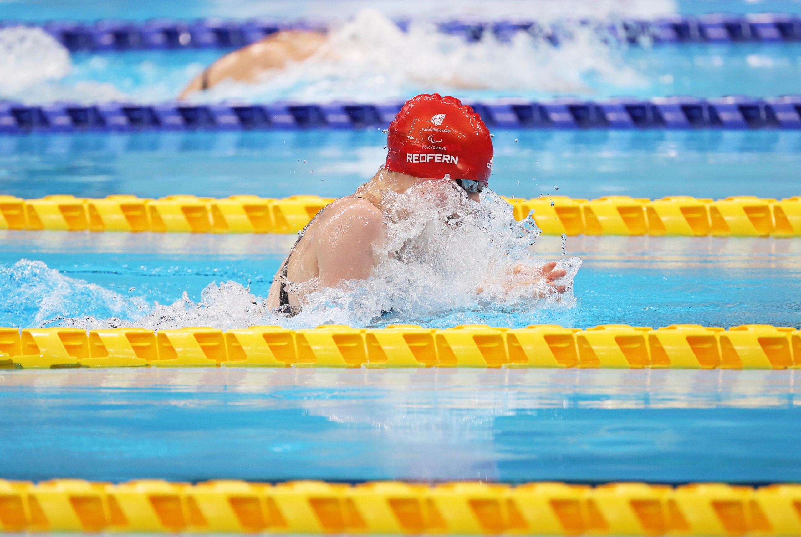 Paralympic swimmer Becky Redfern in the pool