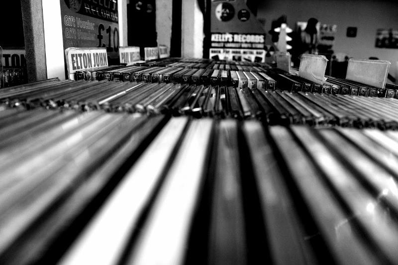 Long aisles of racked-up vinyls