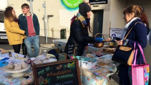 The second food waste roadshow in Albany Road, Cardiff on 16 January 2016.