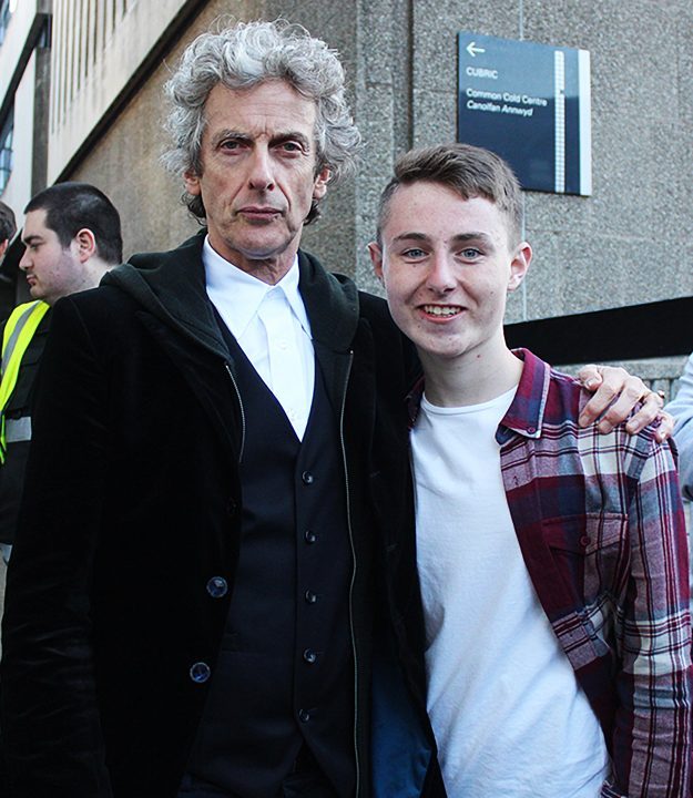 Harri Cole with actor who portrays 12th Doctor, Peter Capaldi.