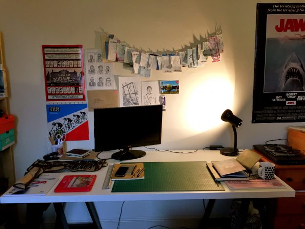 Jake's working desk, which normally is not that tidy in his word.