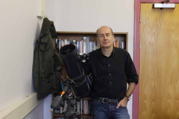 Professor Stephen Eales With His Telescope