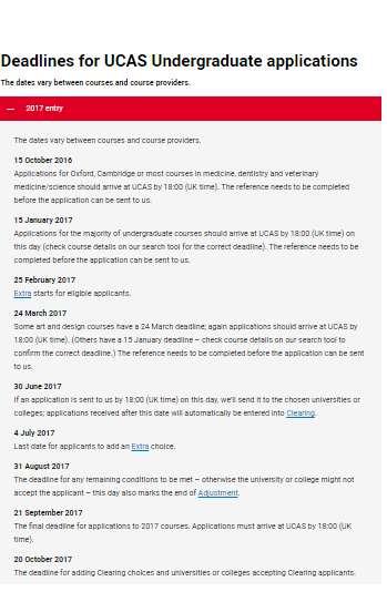 Did you get your application in on time?: All of the UCAS deadlines for this aplication cycle