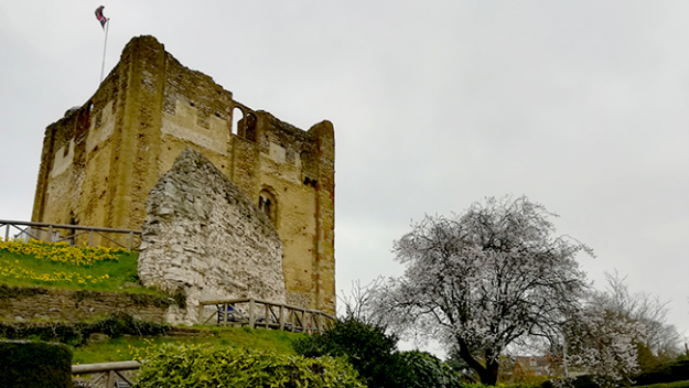 Guildford Castle in spring time. 