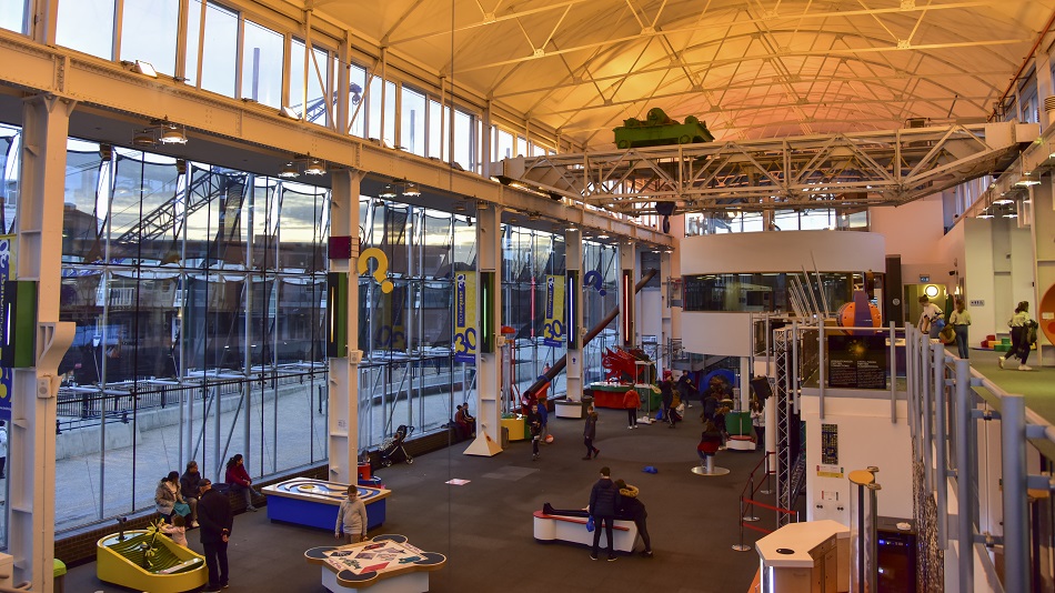 Science exhibits spread across two floors