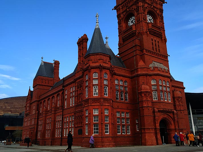 The red-bricked Pierhead building at Cardiff Bay