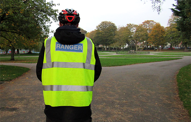 A ranger in Canton Park Cardiff.
