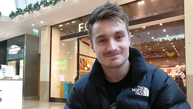 young man in shopping centre