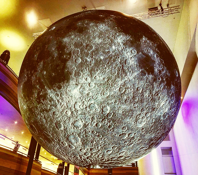 A model of the moon in Wales Millennium Centre