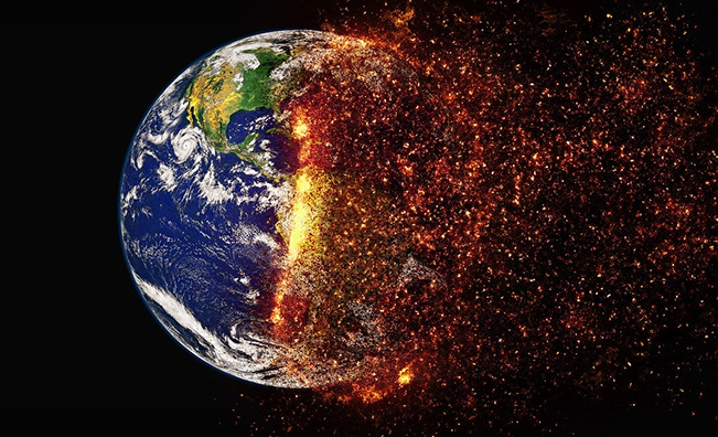 Earth is burning due to climate crisis