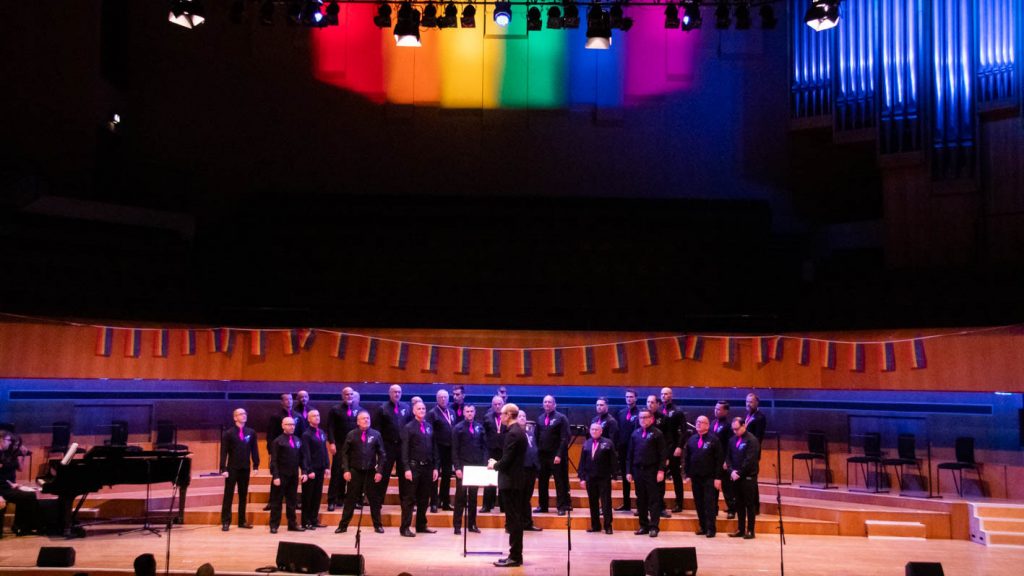 chorus, singing,cardiff,st David's hall, rainbow, LGBTQ.