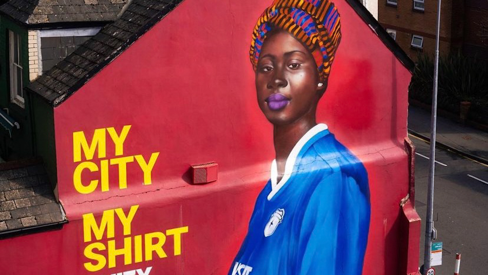 Black woman pregnant mural removed advertisement 