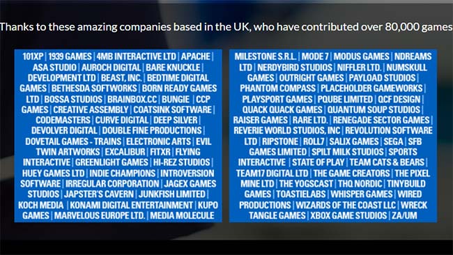 Gaming companies contributing to #GamesForCarers