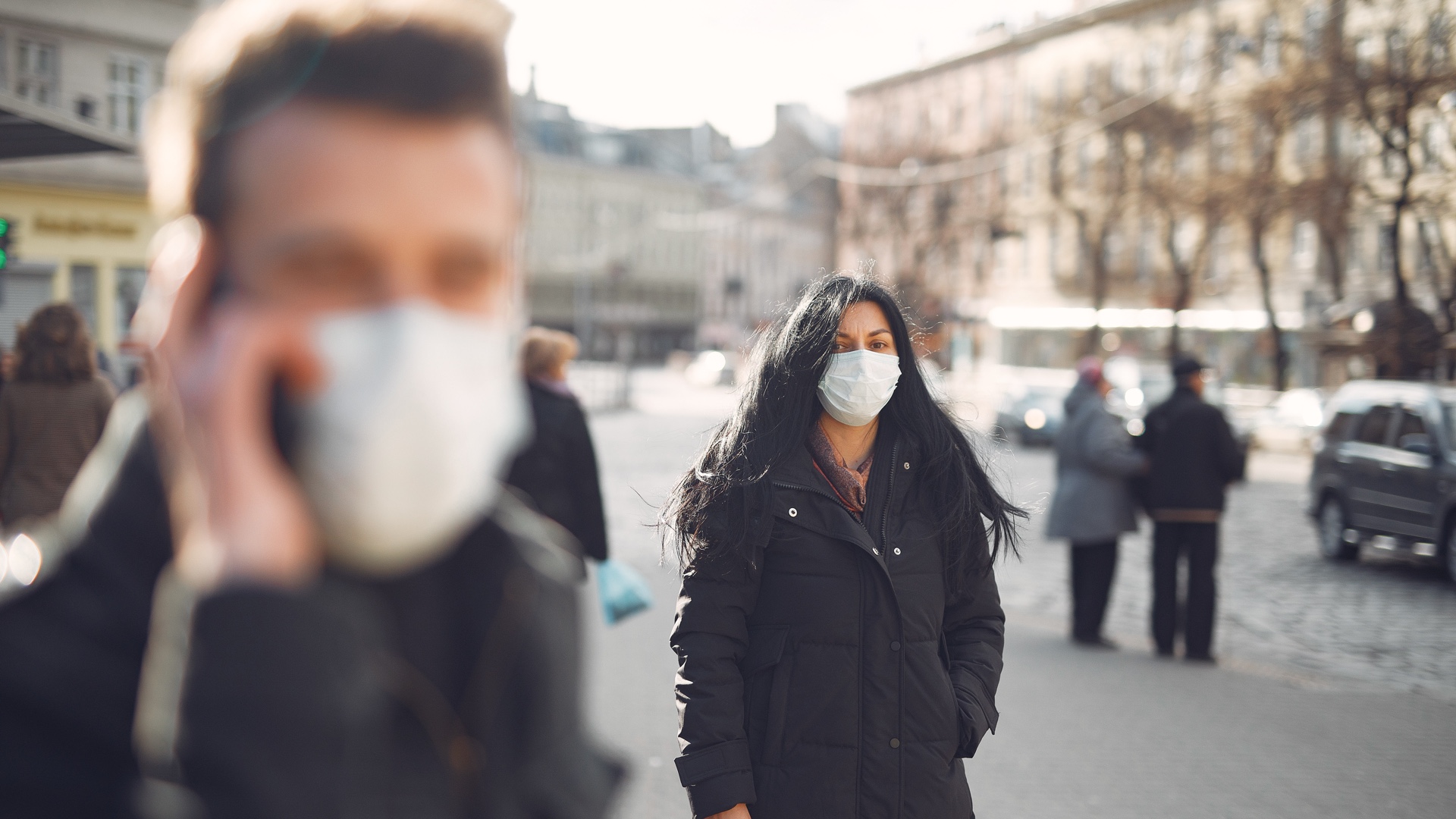 people in surgical masks