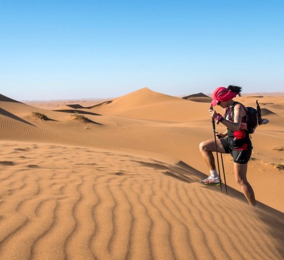 Allie Bailey trekking the Namibia Desert for Rat Race and women's empowerment.