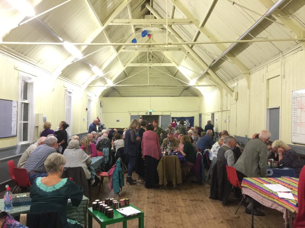 Teams take part in the international-themed quiz at the VSO Big Curry Night in St Catherine's Church Hall, Pontcanna.