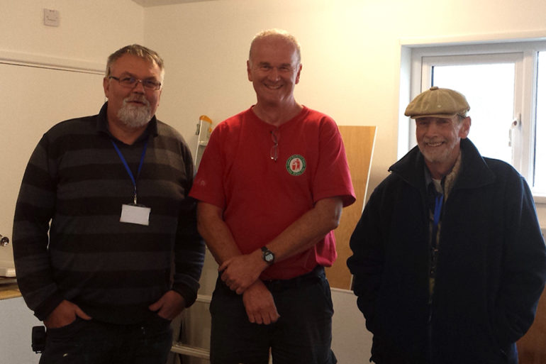 ave King and volunteers at the Dusty Shed