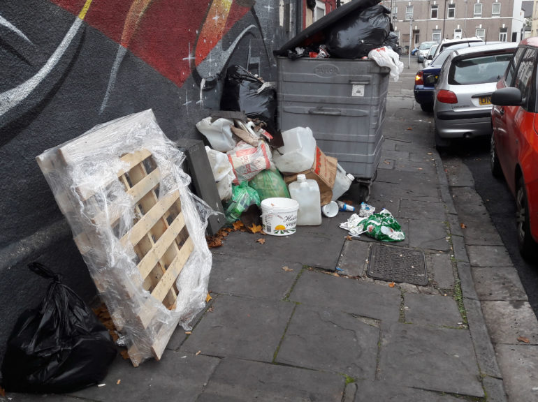 An image of rubbish on a Roath street